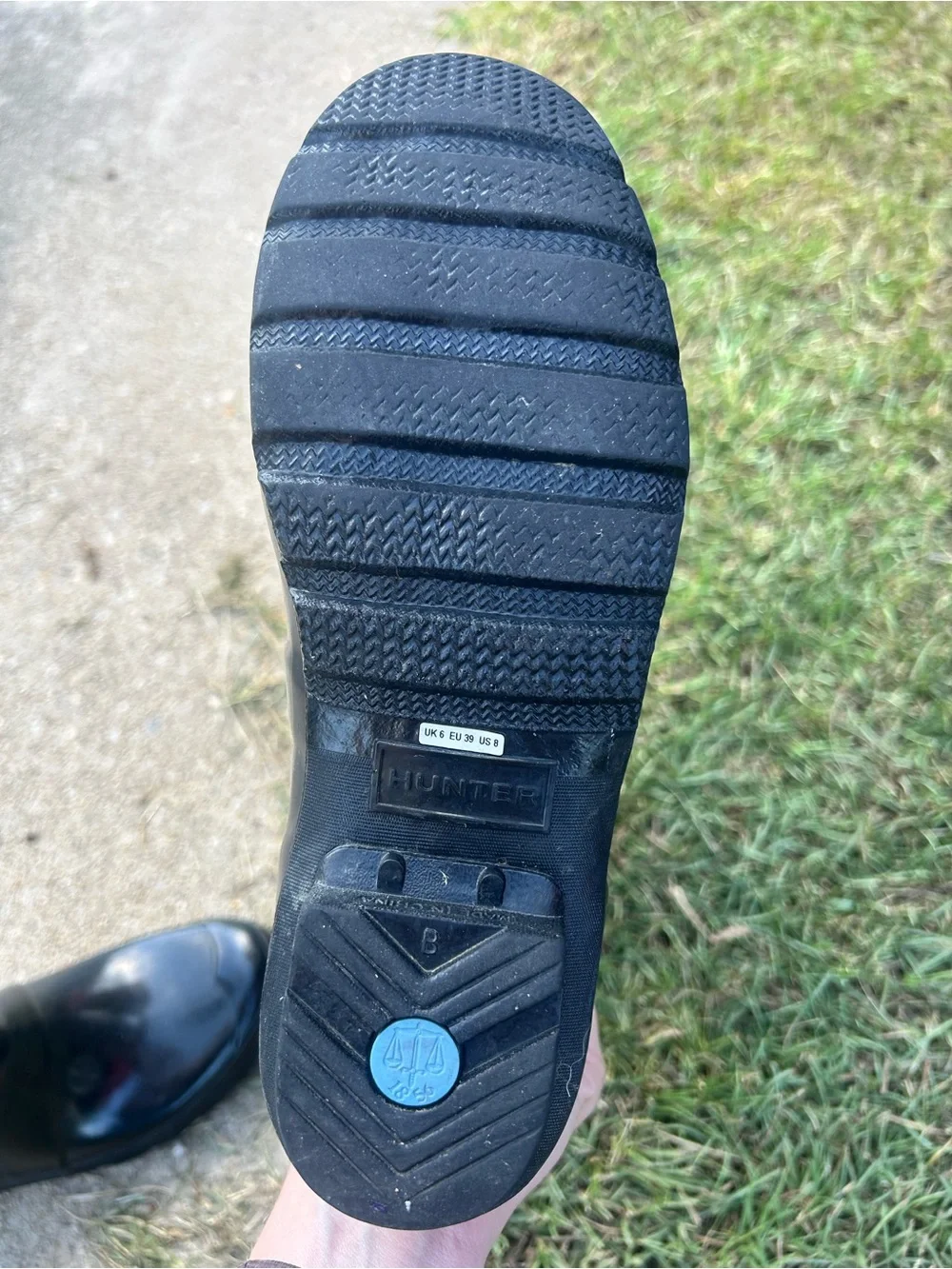 Hunter Black Rain Boot Interior with White Logo Print